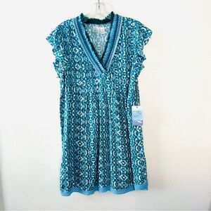 NWT Goa by Japna Dress Beachwear Resort Boho Flutter Sleeves XS